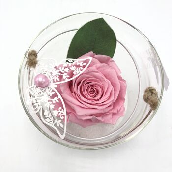 Composition florale décorative "Envolée" - modèle rose 2