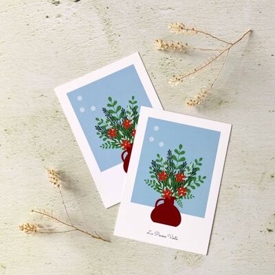 Cartolina di illustrazione vegetale invernale 2