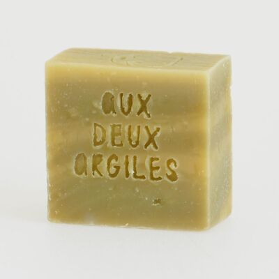 Soap with 2 clays, white and green 100g