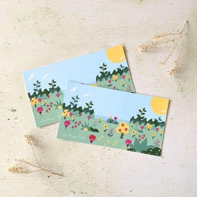 Summer landscape vegetable illustration postcard