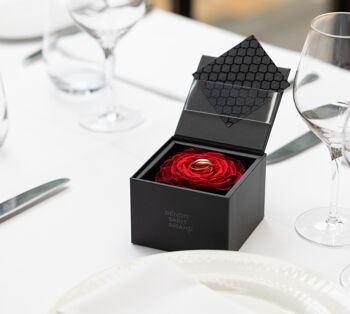 Ecrin / Box une rose rouge taille XXL préservée - Carte personnalisable - Cadeau Chic et éternel  Collection Un secret "My Love" 2