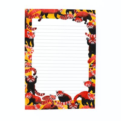 Packung mit Notizblöcken im Roten Panda-Print
