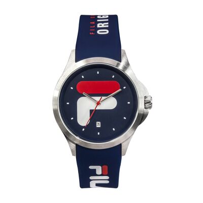 38-181-002 - Montre mixte quartz Fila - Bracelet silicone - 3 aiguilles avec date