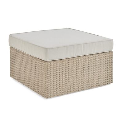 Canaan All-Weather Wicker Outdoor 26" Pouf quadrato con cuscino