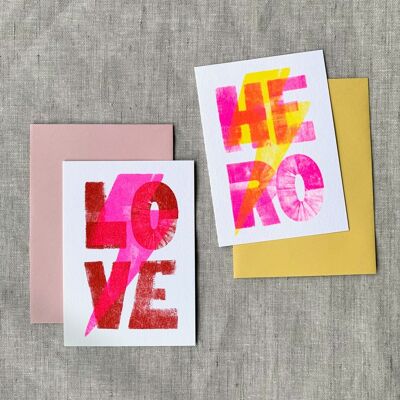 Amore/Eroe/Fulmine/Carta A7/Carta naturale Premium