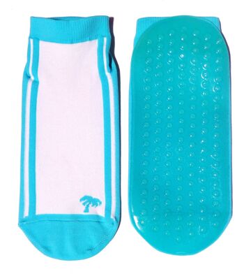 Chaussettes de sable antidérapantes pour enfants et adultes >>Palmier Turquoise<< 1