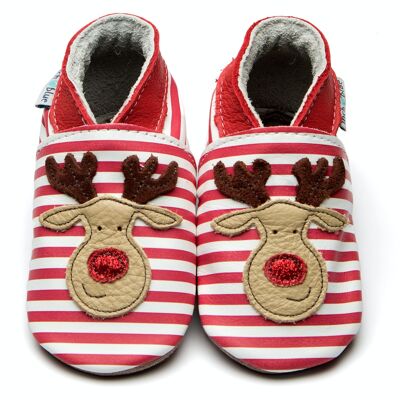 Scarpe per bambini/neonati in pelle - Rudolf Red Stripe
