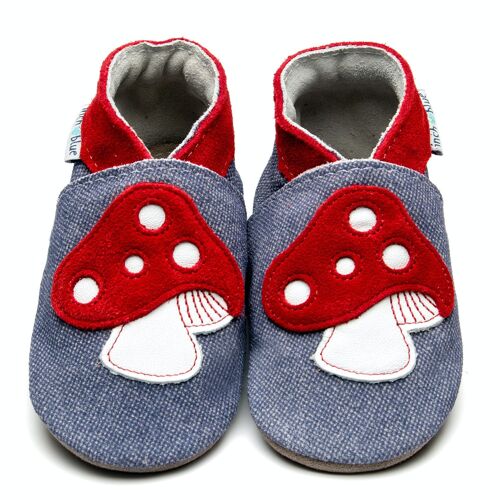 Leather Children's/Baby shoes - Toadstool Denim