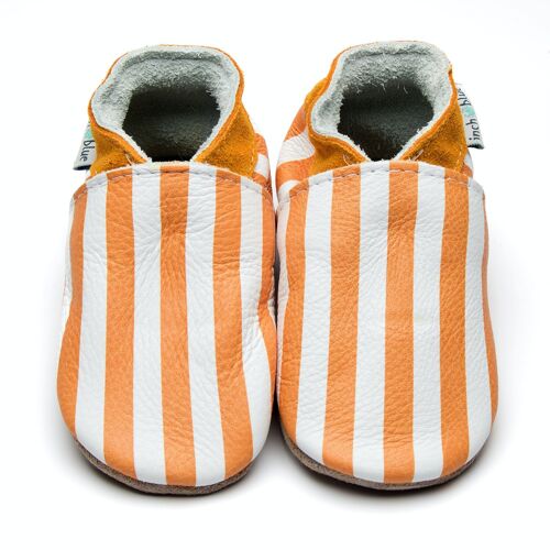 Leather Children's/Baby shoes - Stripes Orange