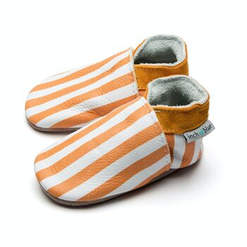 Chaussures Enfant/Bébé en cuir - Rayures Orange 2