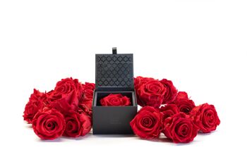 Ecrin / Box une rose rouge préservée  - Carte personnalisable - Cadeau Chic et éternel - Collection Un secret "My Love" 1