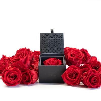 Case / Box a preserved red rose - Customizable card - Chic and eternal gift - Un secret "My Love" Collection