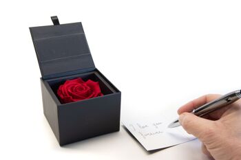 Ecrin / Box une rose rouge préservée  - Carte personnalisable - Cadeau Chic et éternel - Collection Un secret "My Love" 2
