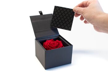 Ecrin / Box une rose rouge préservée  - Carte personnalisable - Cadeau Chic et éternel - Collection Un secret "My Love" 3