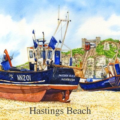 Imán de nevera de Sussex, playa de Hastings