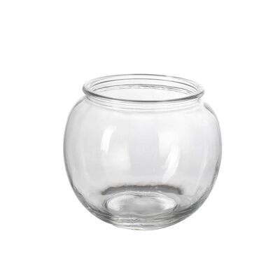 Recycled glass globe vase with rim - 10 cm