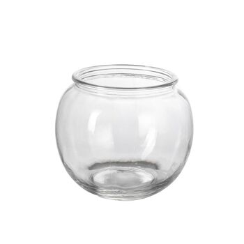 Vase globe verre recyclé avec bord - 10 cm