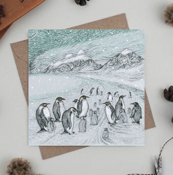 Pingouins de l'Antarctique Carte de vœux 1