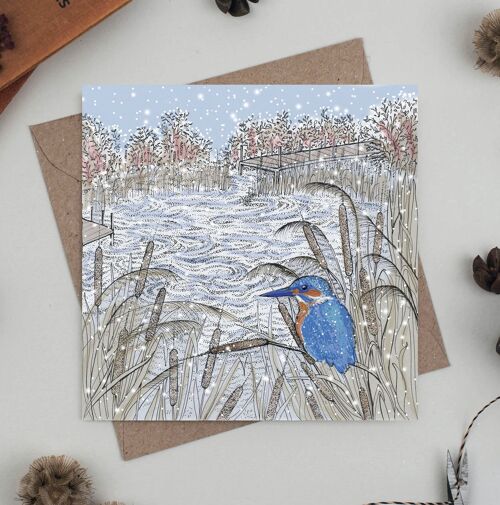 Kingfisher in the Reeds Greeting Card