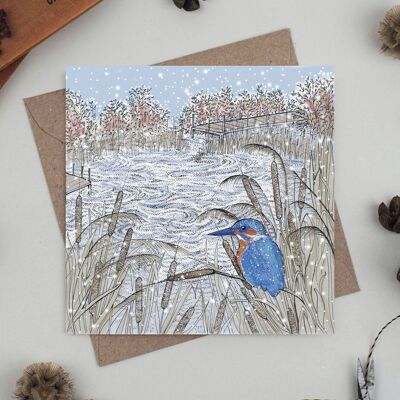 Kingfisher in the Reeds Greeting Card