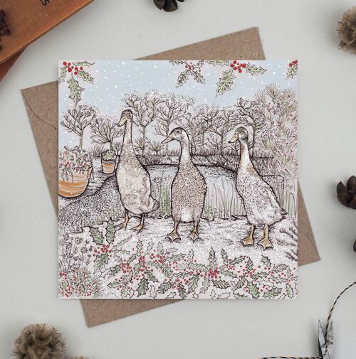 Runner Ducks Greeting Card