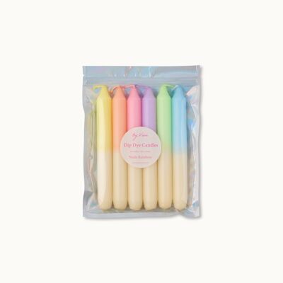 Dip Dye Kerzen Set: Nude Rainbow