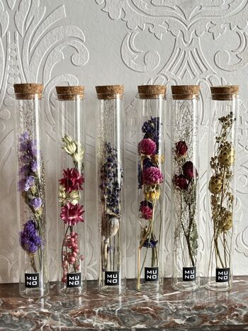 20 cm tube with compositions of dried flowers 1