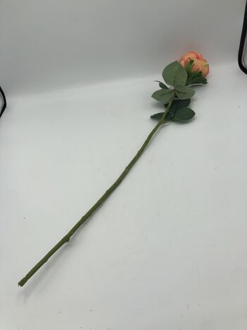 Rose artificielle saumon - 70 cm 2