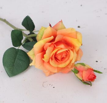 Rose artificielle orange avec boutons Andréa - 45cm 2