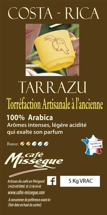 Arabica Costa-Rica Tarrazu 5 KG VRAC GRAIN