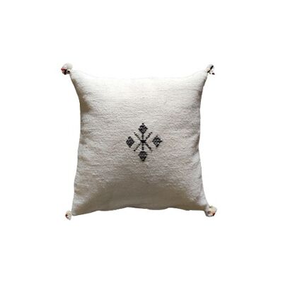 White Moroccan Cushion in Cotton