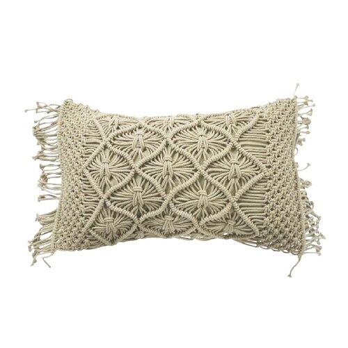 Coussin Macramé beige