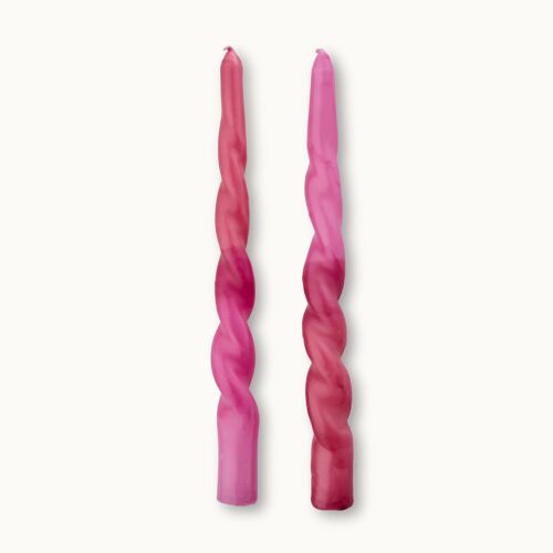 Dip Dye Kerze Twisted Rapsberry