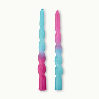 Dip Dye Candle Twisted Teal