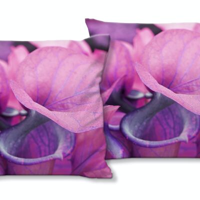 Decorative photo cushion set (2 pieces), motif: calla blossoms romance 3 - size: 40 x 40 cm - premium cushion cover, decorative cushion, decorative cushion, photo cushion, cushion cover