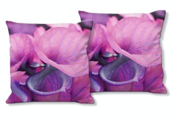 Ensemble de coussins photo décoratifs (2 pièces), motif : calla blossoms romance 3 - taille : 40 x 40 cm - housse de coussin premium, coussin décoratif, coussin décoratif, coussin photo, housse de coussin 1