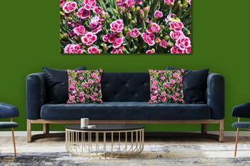 Ensemble de coussins photo décoratifs (2 pièces), motif : œillet princesse bisous roses - taille : 40 x 40 cm - housse de coussin haut de gamme, coussin décoratif, coussin décoratif, coussin photo, housse de coussin 3