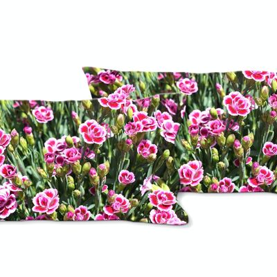 Set di cuscini decorativi con foto (2 pezzi), motivo: principessa garofano baci rosa - dimensioni: 80 x 40 cm - fodera per cuscino premium, cuscino decorativo, cuscino decorativo, cuscino fotografico, federa per cuscino