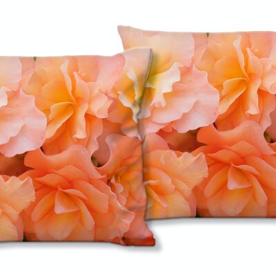 Set di cuscini decorativi con foto (2 pezzi), motivo: fiore di rosa Rosentraum 5 - dimensioni: 40 x 40 cm - fodera per cuscino premium, cuscino decorativo, cuscino decorativo, cuscino fotografico, federa per cuscino