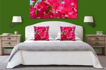 Ensemble de coussins photo décoratifs (2 pièces), motif : fleur de bougainvillier rose - taille : 40 x 40 cm - housse de coussin premium, coussin décoratif, coussin décoratif, coussin photo, housse de coussin 7