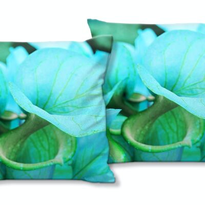 Set di cuscini decorativi con foto (2 pezzi), motivo: calla blossoms romance 1 - dimensioni: 40 x 40 cm - fodera per cuscino premium, cuscino decorativo, cuscino decorativo, cuscino fotografico, fodera per cuscino