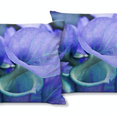 Set di cuscini decorativi con foto (2 pezzi), motivo: calla blossoms romance 2 - dimensioni: 40 x 40 cm - fodera per cuscino premium, cuscino decorativo, cuscino decorativo, cuscino fotografico, fodera per cuscino