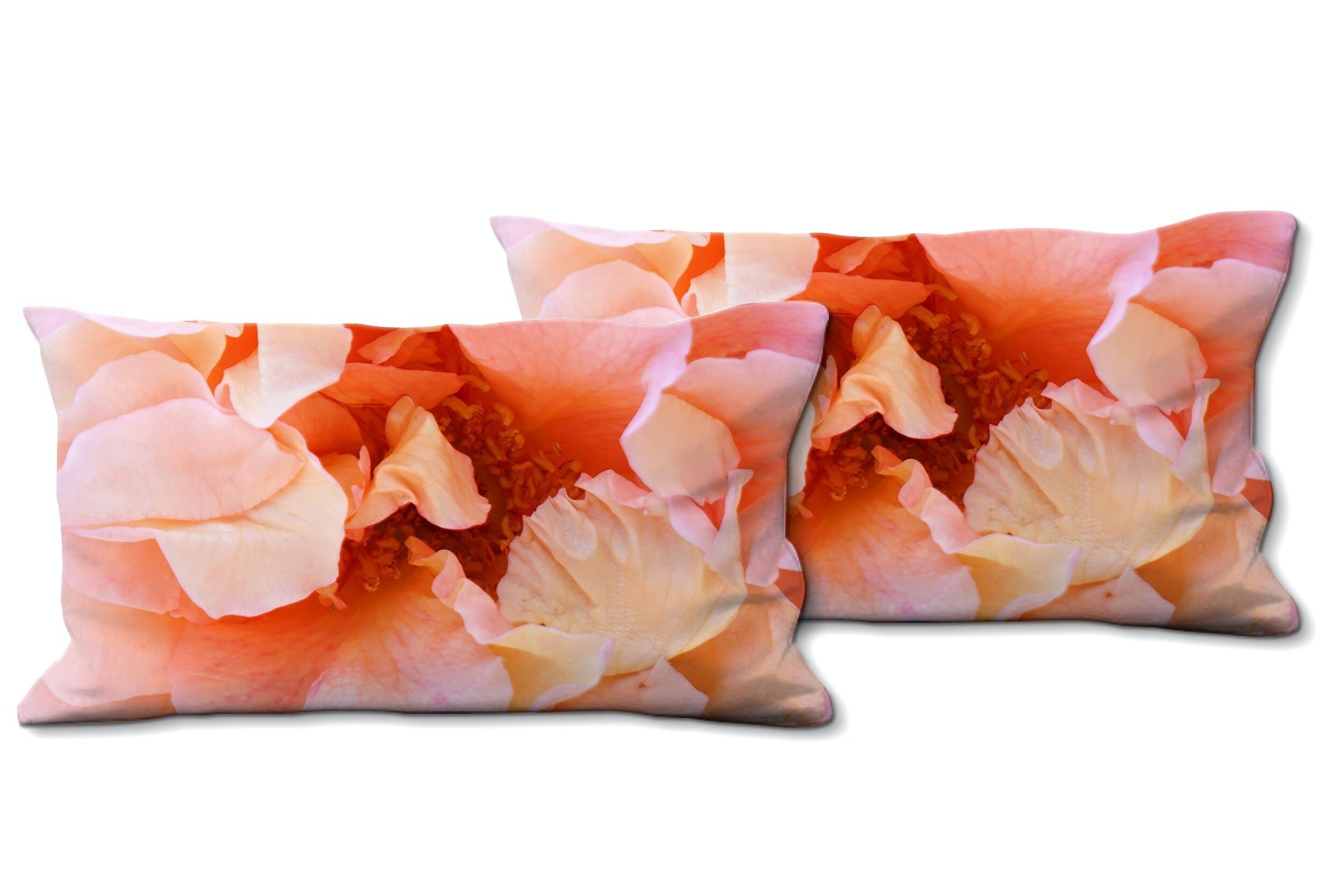 Decorative photo cushion set (2 pieces), motif: rose blossom rose dream 4 - size: 80 x 40 cm - premium cushion cover, decorative cushion, decorative cushion, photo cushion, cushion cover