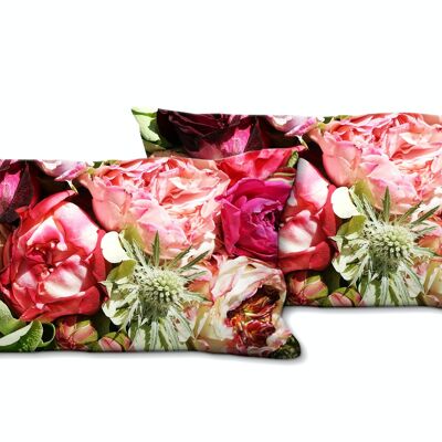 Juego de cojines decorativos con foto (2 piezas), motivo: Rosenmeer 2 - tamaño: 80 x 40 cm - funda de cojín premium, cojín decorativo, cojín decorativo, cojín fotográfico, funda de cojín