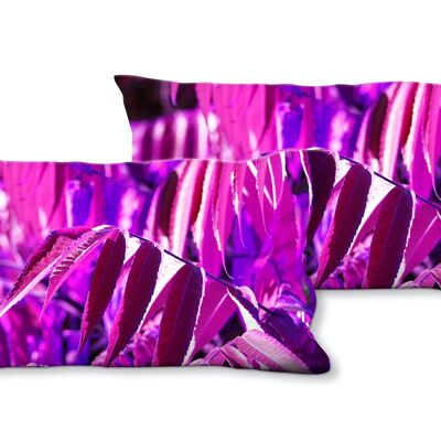 Decorative photo cushion set (2 pieces), motif: colorful autumn leaves 5 - size: 80 x 40 cm - premium cushion cover, decorative cushion, decorative cushion, photo cushion, cushion cover