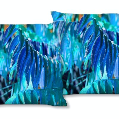 Decorative photo cushion set (2 pieces), motif: colorful autumn leaves 6 - size: 40 x 40 cm - premium cushion cover, decorative cushion, decorative cushion, photo cushion, cushion cover