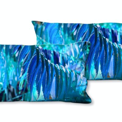 Decorative photo cushion set (2 pieces), motif: colorful autumn leaves 6 - size: 80 x 40 cm - premium cushion cover, decorative cushion, decorative cushion, photo cushion, cushion cover