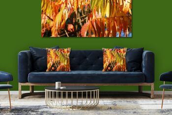Ensemble de coussins photo décoratifs (2 pièces), motif : feuilles d'automne colorées 7 - taille : 40 x 40 cm - housse de coussin premium, coussin décoratif, coussin décoratif, coussin photo, housse de coussin 3