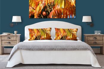Ensemble de coussins photo décoratifs (2 pièces), motif : feuilles d'automne colorées 7 - taille : 80 x 40 cm - housse de coussin premium, coussin décoratif, coussin décoratif, coussin photo, housse de coussin 3