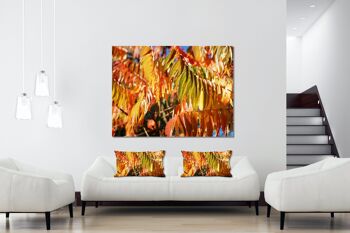 Ensemble de coussins photo décoratifs (2 pièces), motif : feuilles d'automne colorées 7 - taille : 80 x 40 cm - housse de coussin premium, coussin décoratif, coussin décoratif, coussin photo, housse de coussin 4